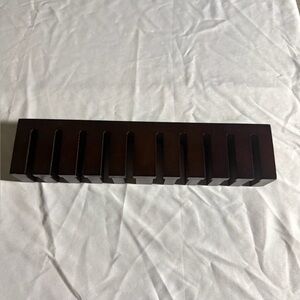Beechwood Belt Hanger for Closet - Dark Wood Finish Organizer (10.75" x 2.5" x 1